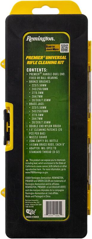 Premier Universal Rifle Cleaning Kit, .22 and larger, Brass